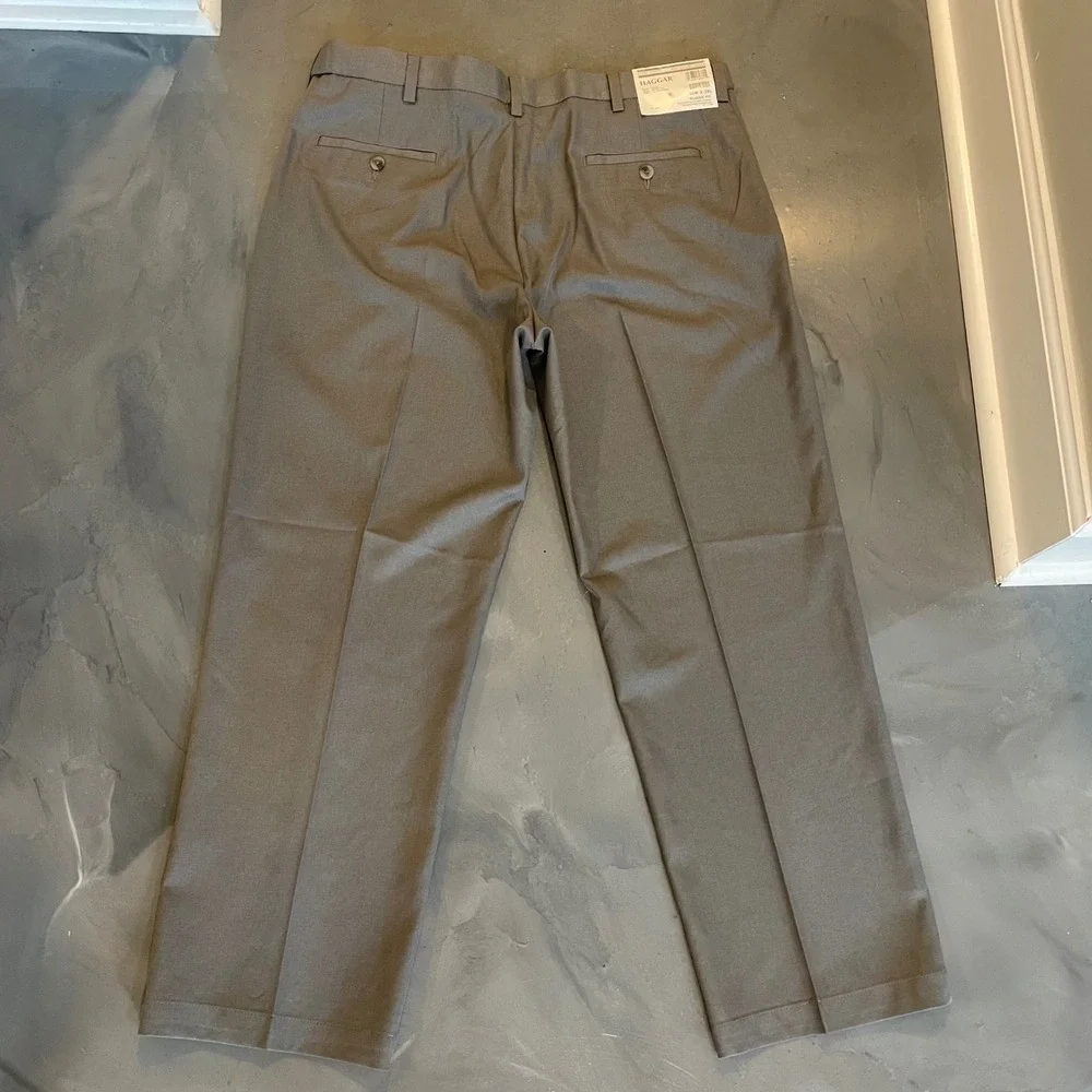 Haggar Cool 18 Pro Classic Fit Dress Pants Mens 38x29 Heather Grey HC00236 NWT